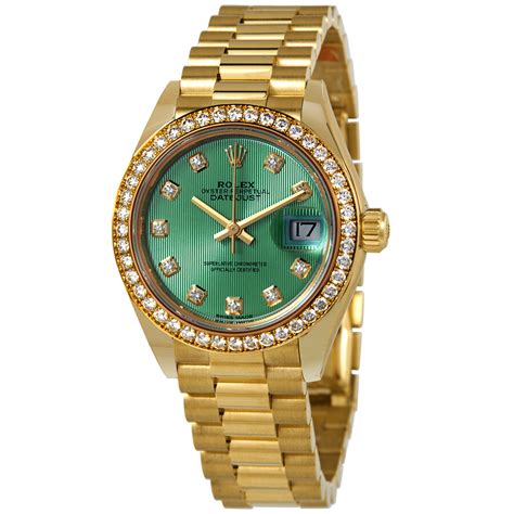 green face rolex women|rolex lady datejust green dial.